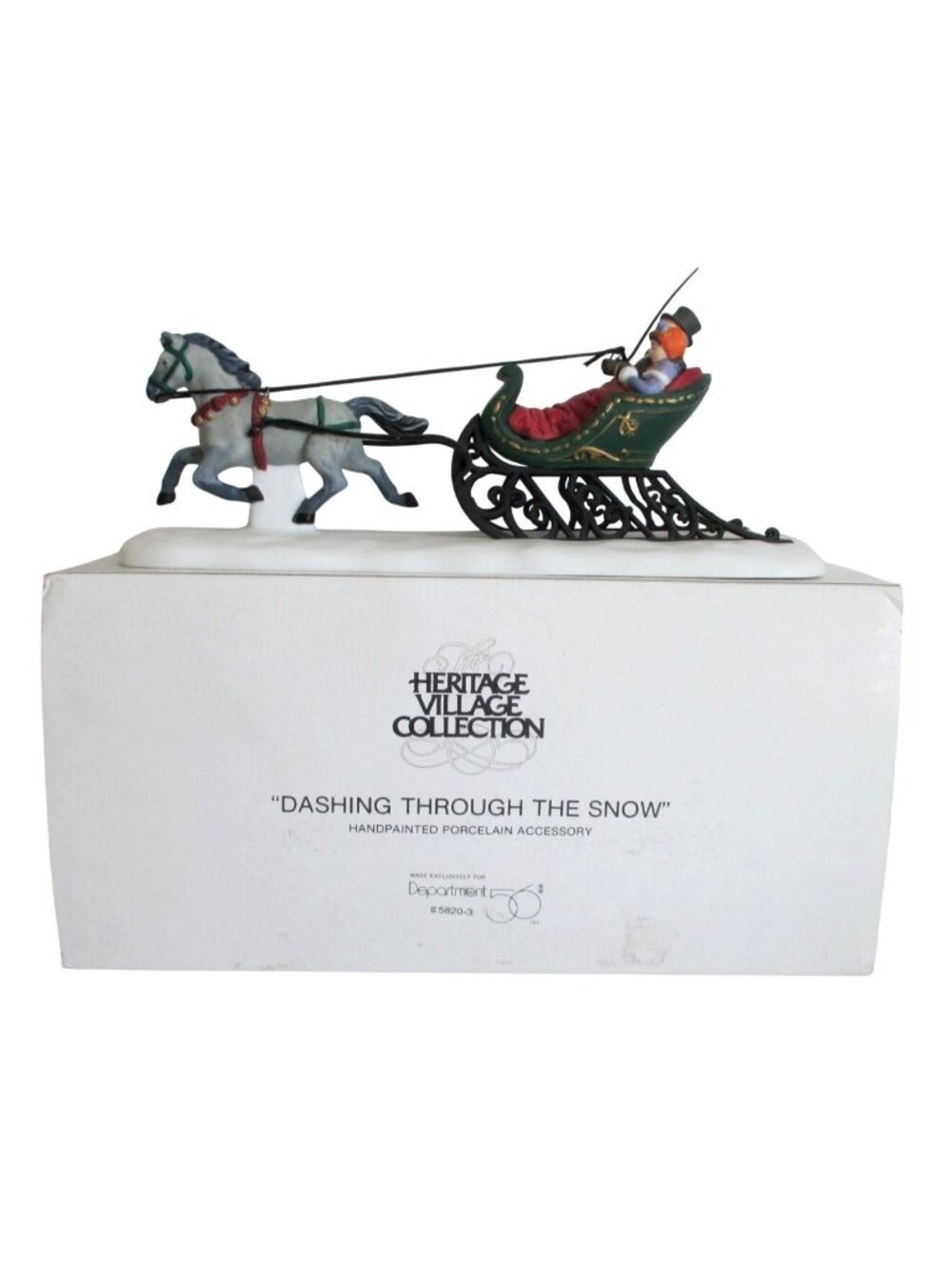 Heritage Village "Dashing Through The Snow" Dept. 56 New England Sleigh Figurine
